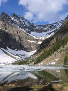 Enjoying a hike at Lake Agnes - above Lake Louise