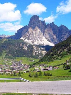 Sarah enjoying a view of the Dolomiti