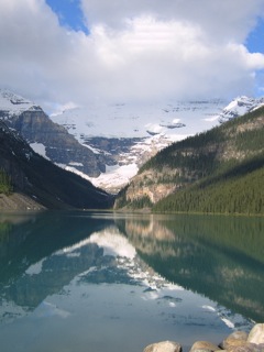 Enjoying a hike around Lake Louise